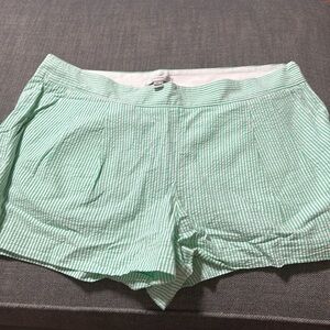 J. Crew Sea-foam Green Seersucker Shorts Size 10